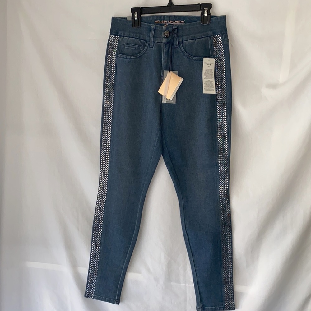 MelissaMcCarthy Seven7 Blue Jeans w/Silver Side Trim/Worn once & reselling $25